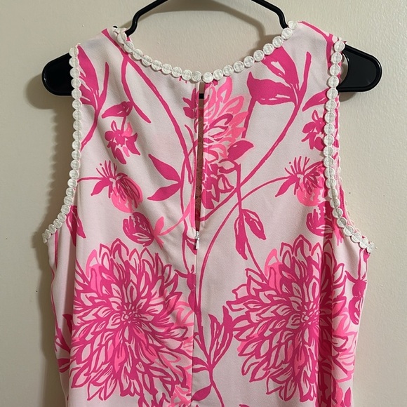 NWT Lilly Pulitzer Caliente Pink White Floral Nala Lace Trimmed Shift Dress 12 - Picture 4 of 9